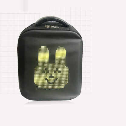 Elegant LED Advertising Backpack Screen Portable Mobile Phone WiFi Mobile Control featuring a delightful rabbit face, illuminating your promotional presence with charm and sophistication.