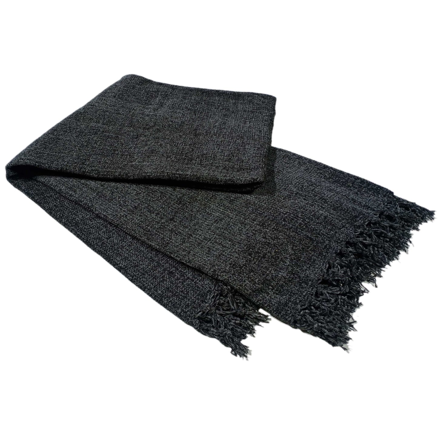 Stylish displayed chenille throw blanket in various color options, suitable for enhancing home decor with sophisticated charm and elegance.