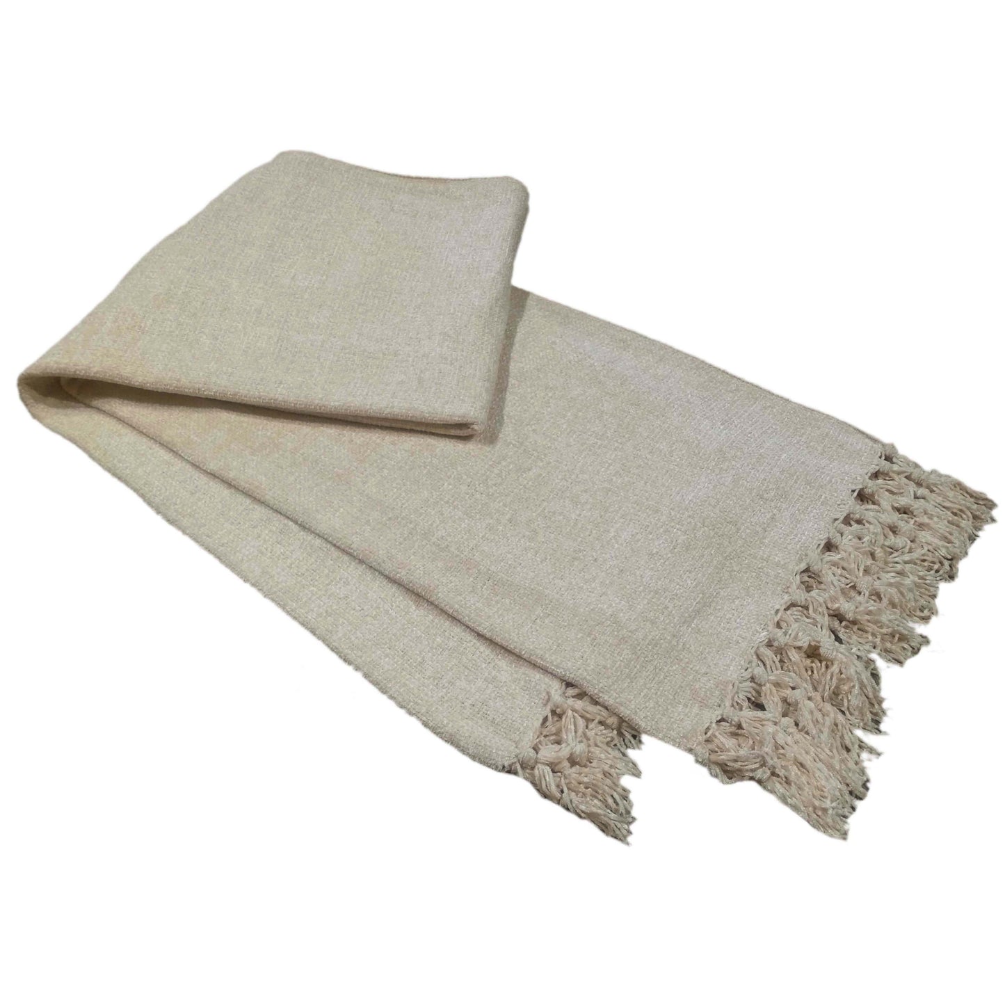 Luxurious Elegant Chenille Tassel Throw Blanket measuring 130x170 cm, showcasing a soft and stylish design perfect for enhancing decor on couches, sofas, or beds, highlighting all-season comfort and sophistication.