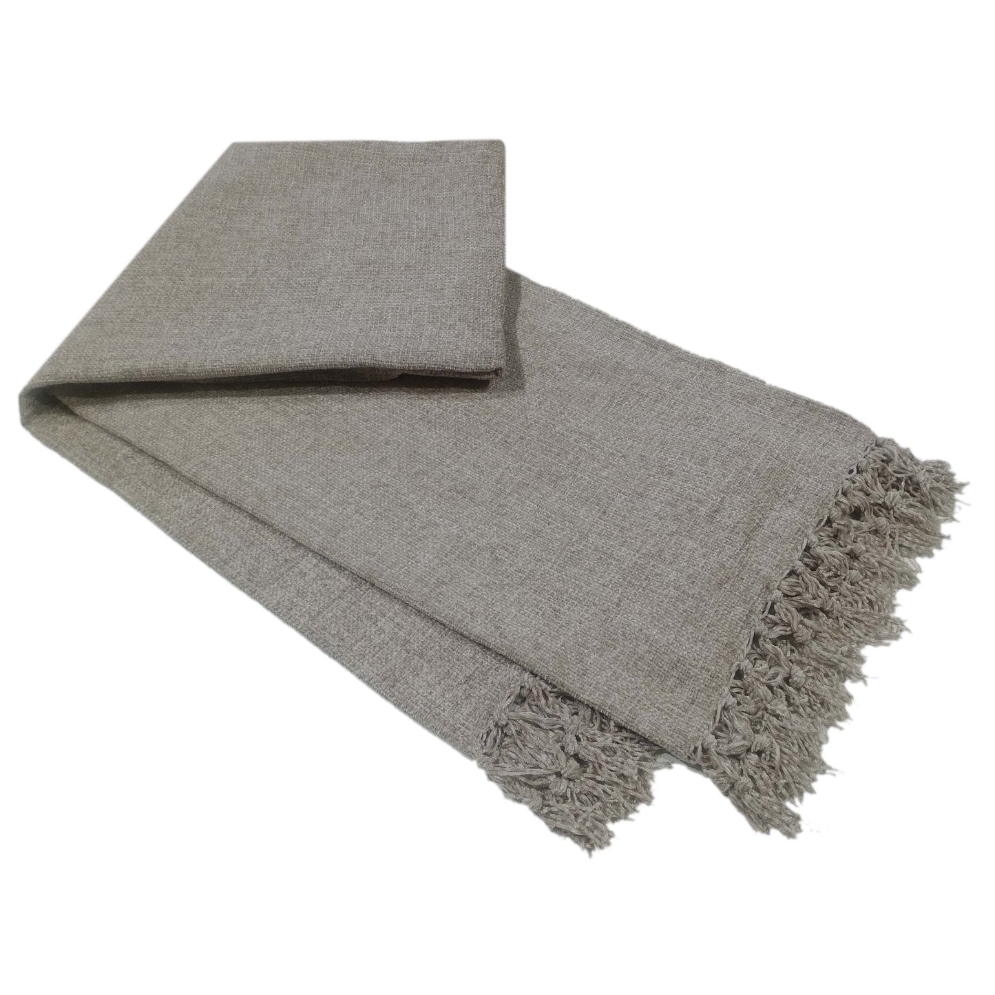Luxurious Chenille Throw Blanket with Tassels - 130x170 cm, perfect for adding elegance to your living room or bedroom decor.