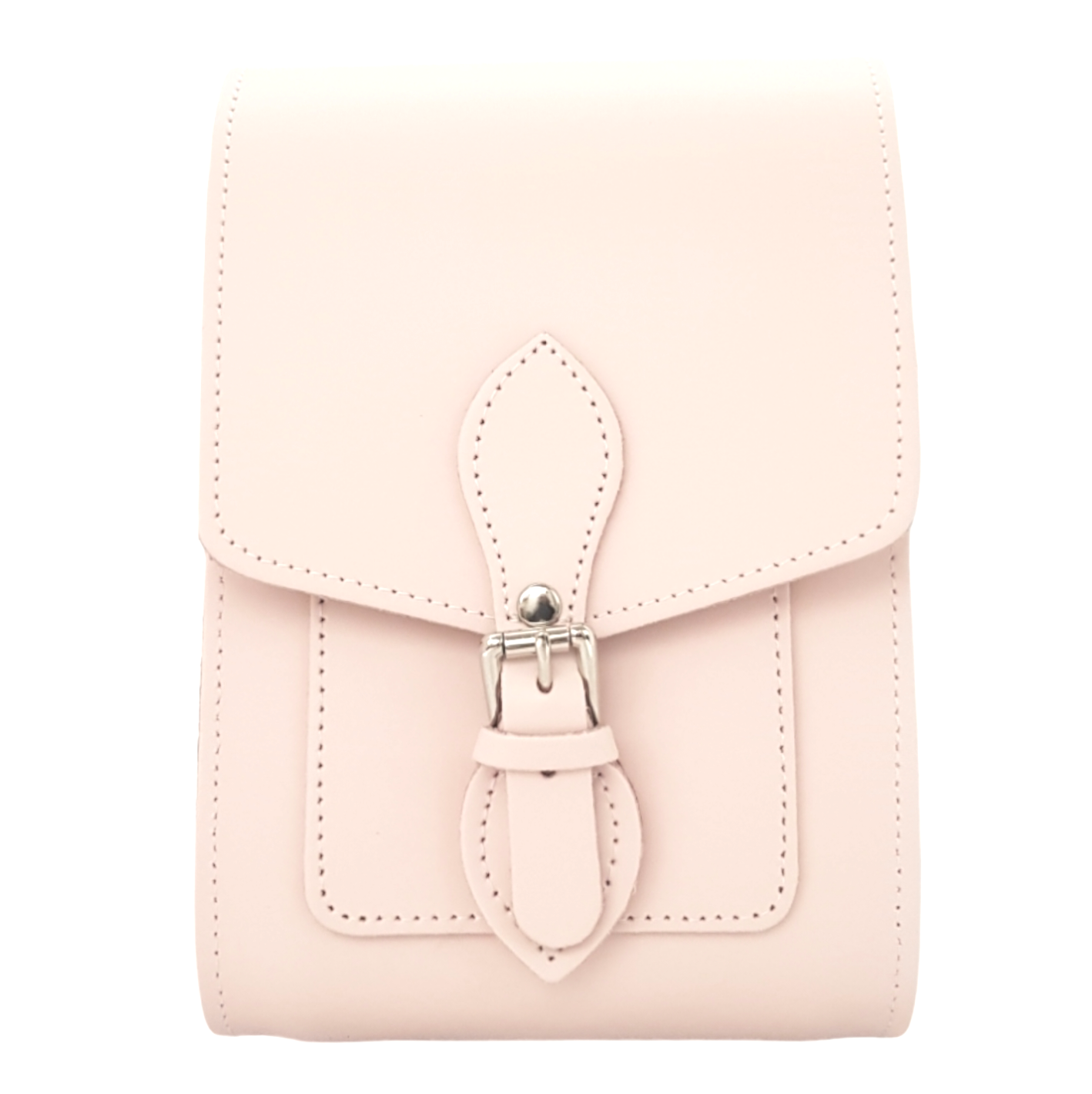 Spacious inner compartment of the Handmade Cherry Blossom Leather Festival Phone Bag, designed to hold a smartphone, sunglasses, and wallet with stylish functionality.