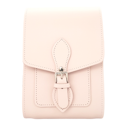 Spacious inner compartment of the Handmade Cherry Blossom Leather Festival Phone Bag, designed to hold a smartphone, sunglasses, and wallet with stylish functionality.