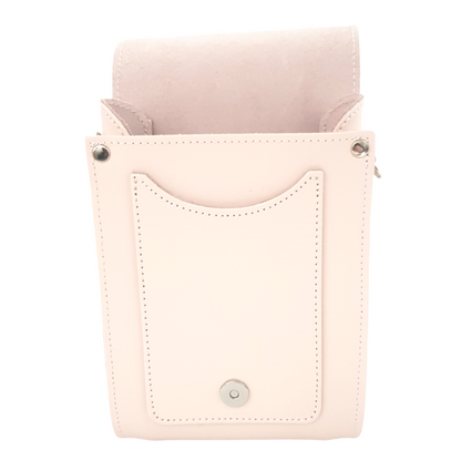 Versatile Handmade Cherry Blossom Leather Festival Phone Bag worn as a cross-body bag, exemplifying luxury and practicality for modern women.
