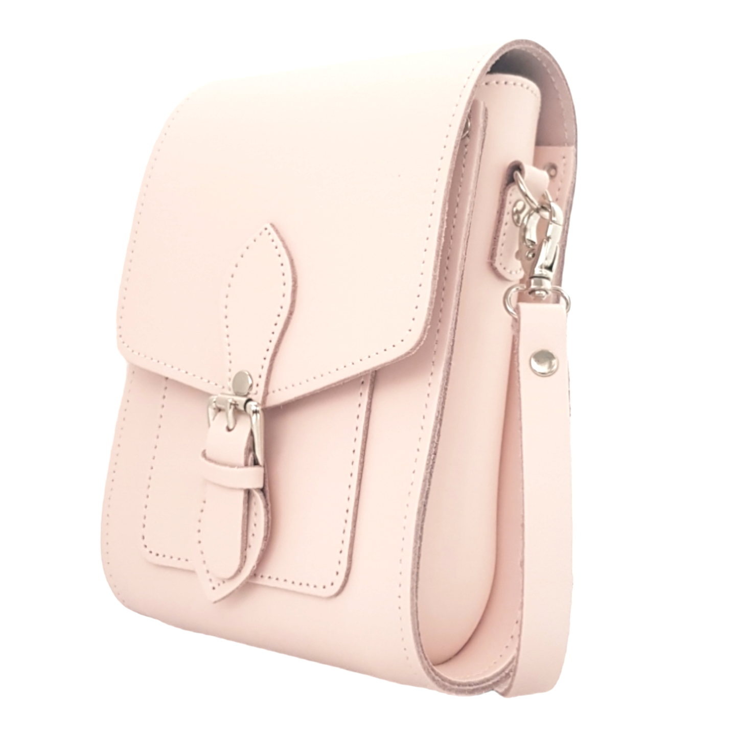 Elegant Handmade Cherry Blossom Leather Festival Phone Bag showcasing premium leather craftsmanship with a chic adjustable strap and magnetic closure, perfect for festivals.