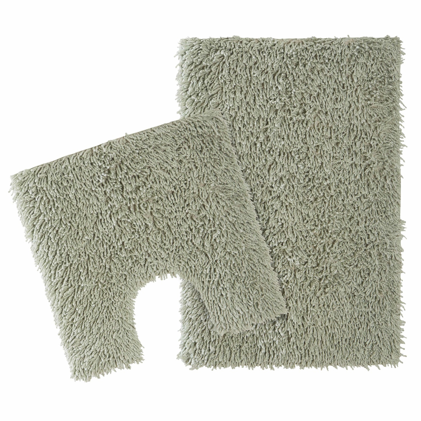 Como 2 Piece Sage Green Bathroom Mat Set featuring super absorbent cotton, showcasing luxury and comfort in a stylish bathroom setting.