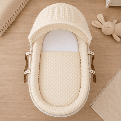 Cream Dimple Moses Basket Bedding Set