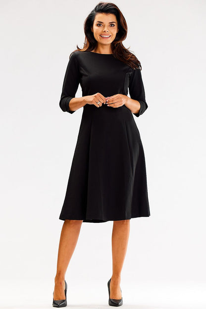 Elegant blush black daydress by Awama featuring a comfortable fit with a stylish round neckline, perfect for any occasion.