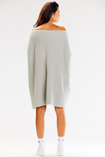 Elegant oversized long sleeve knitted jumper in luxurious 100% nylon by Awama, showcasing its soft texture and stylish cut.