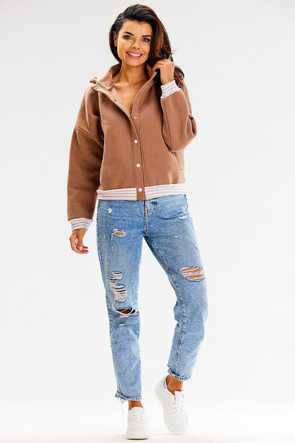 Side pockets of the Luxury Bomber Hooded Sweatshirt by Awama, emphasizing functionality combined with a chic aesthetic.