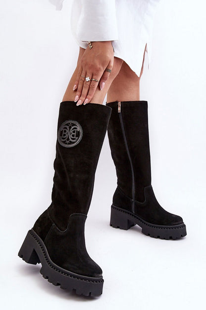 Elegant side-zip natural leather heel boots by Step in Style, showcasing a stiffened counter for added support and sophistication.
