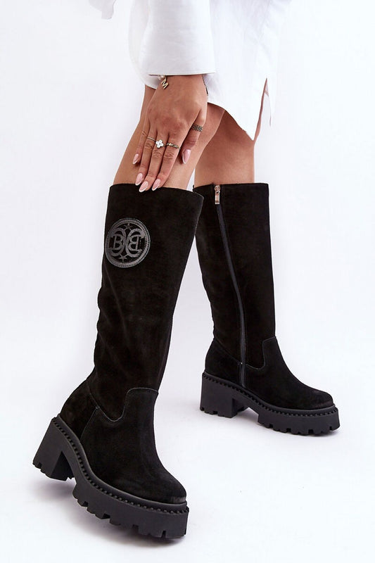Elegant side-zip natural leather heel boots by Step in Style, showcasing a stiffened counter for added support and sophistication.