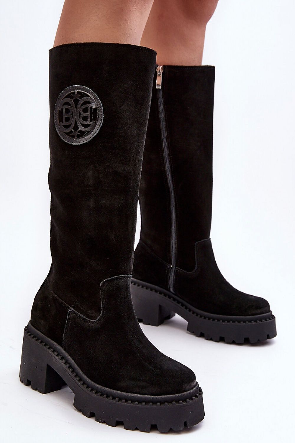 Chic women's platform heel boots made from premium natural leather by Step in Style, designed for comfort and timeless style.