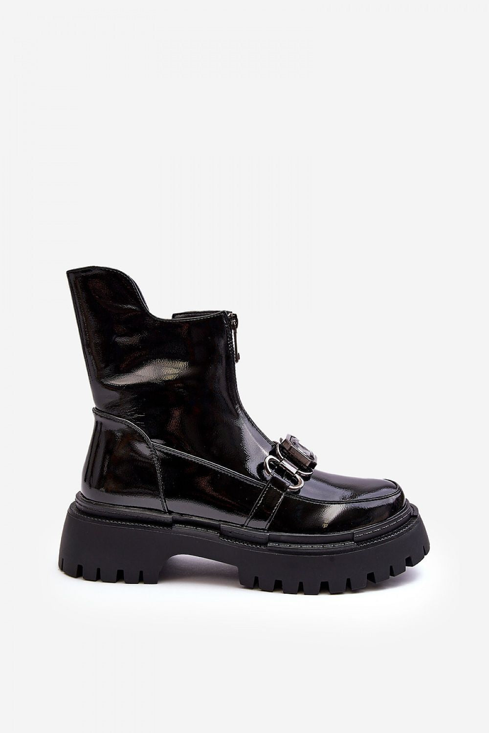 Close-up of exquisite crystal detailing on Step in Style's eco leather women's boots, perfect for a chic winter look.