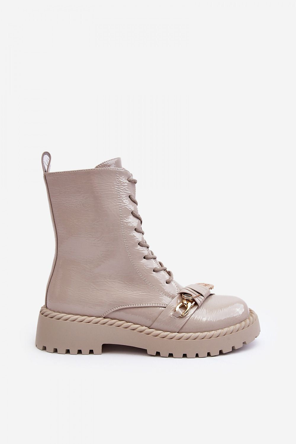 Chic Women's Side Zipper Boots in Eco Leather with Delicate Gold Ornaments, a stylish creation from Step in Style.