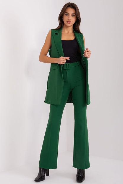 Elegant high-waisted wide-legged trousers set by Italy Moda, perfect for formal and casual occasions.