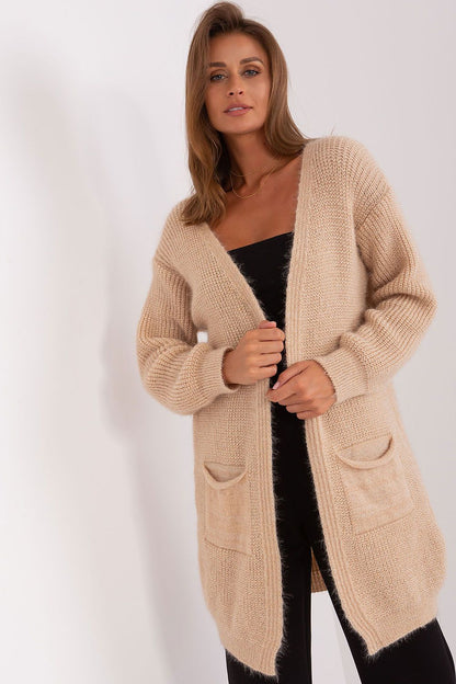 Chic knee-length cardigan from Italy Moda, crafted from 85% acrylic, perfect for layering in luxurious comfort.