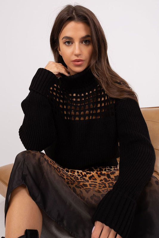 Elegant Luxury 100% Acrylic Turtleneck Sweater by Factory Price displayed on a mannequin against a stylish background, perfect for cold weather.