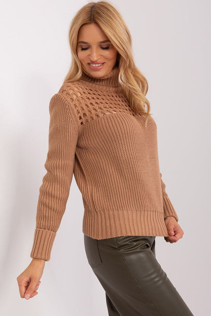 Elegant cold weather essential, the 100% acrylic turtleneck sweater by Factory Price, styled for versatile occasions.