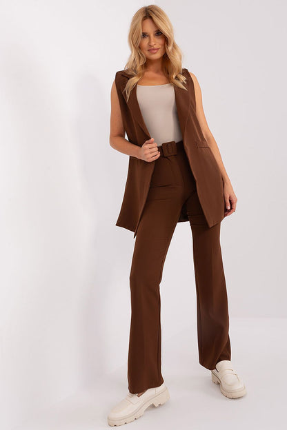 Stylish Lined Vest from Italy Moda, part of the elegant trouser set, designed for a sophisticated look and comfort.