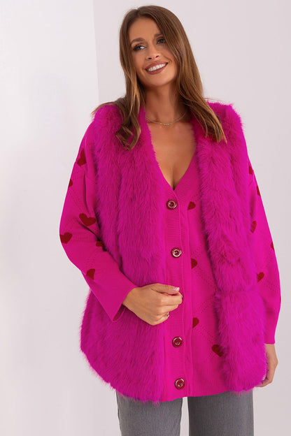 Cozy and stylish gilet featuring soft polyester fur by AT, ideal for elegant layering in colder months.