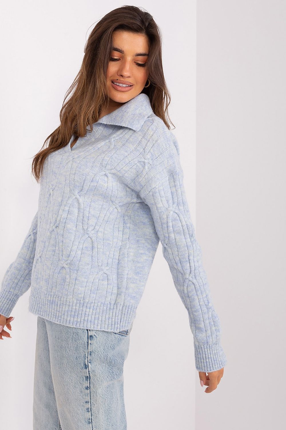 Stylish and comfortable women's jumper by AT, made from high-quality acrylic, showcasing a sophisticated design suitable for multiple occasions.
