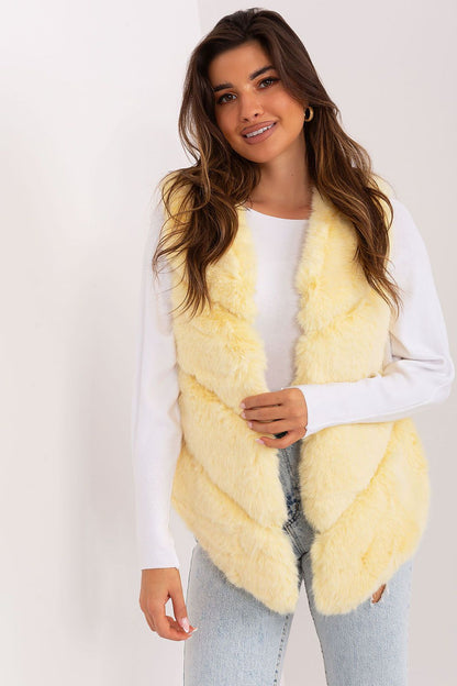 Sophisticated women's fur vest by AT, crafted from soft materials, perfect for versatile casual wear and stylish occasions.