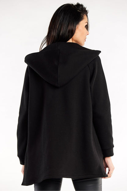 Detail of the Luxurious Loose-Fit Hooded Sweatshirt by Infinite You, highlighting the soft fabric texture and stylish hood.