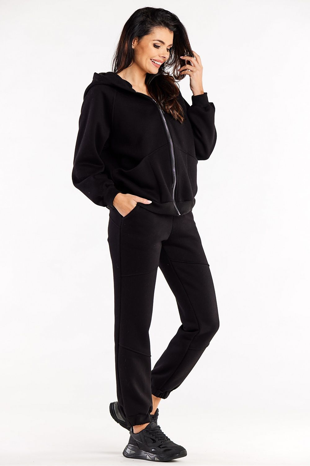 Luxury Loose Sweatpants With Decorative Stitching And Elastic Waist By Infinite You, showcasing the elegant design and craftsmanship with highlighted decorative stitching.