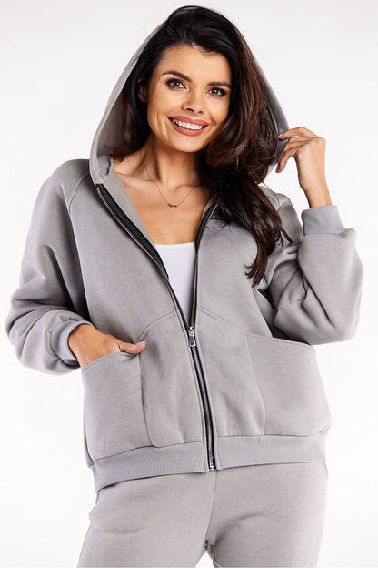 Luxury Infinite You Hooded Zippered Sweatshirt with Decorative Stitching & Large Pockets, showcasing its premium design and cozy hood.