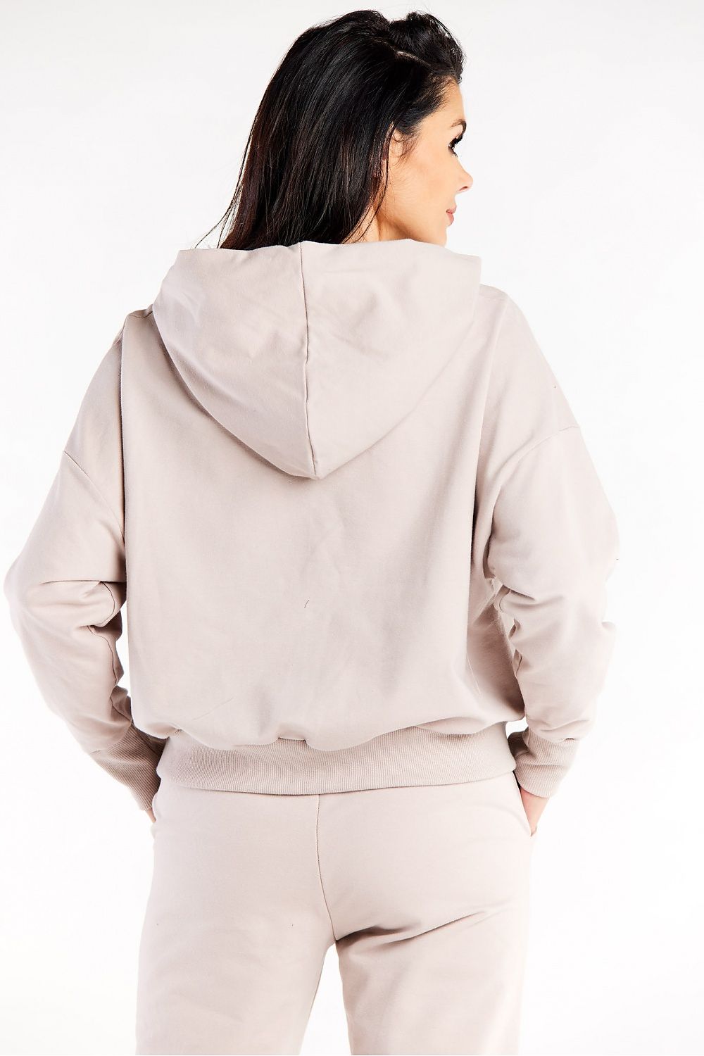 Luxurious Infinite You Loose Sweatshirt With Hood, featuring a kangaroo pocket and exquisite decorative stitching, perfect for a stylish and comfortable look.
