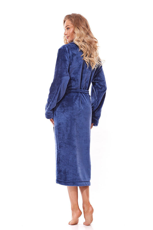 Luxurious Long Bathrobe by L&L Collection with long sleeves and a comfortable fit displayed elegantly on a mannequin.