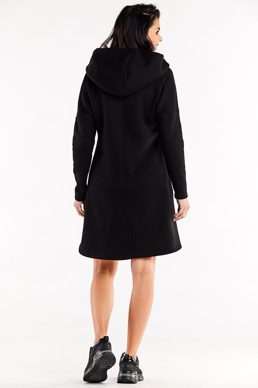 Chic and sophisticated Elegant Loose Trapeze Dress with Long Sleeves and Hood from Infinite You, designed for effortless style and comfort in daily fashion.