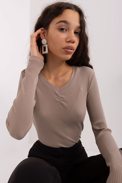 Elegant Heart Neckline Cotton Blouse with Long Sleeves - Perfect Everyday Wear by BFG, showcasing its delicate design and luxurious fabric.