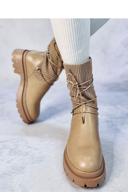 Chic Women's Sock Boots on a 2 cm Thick Sole, designed by Inello from breathable fabric and eco-leather for contemporary style and ease of wear.