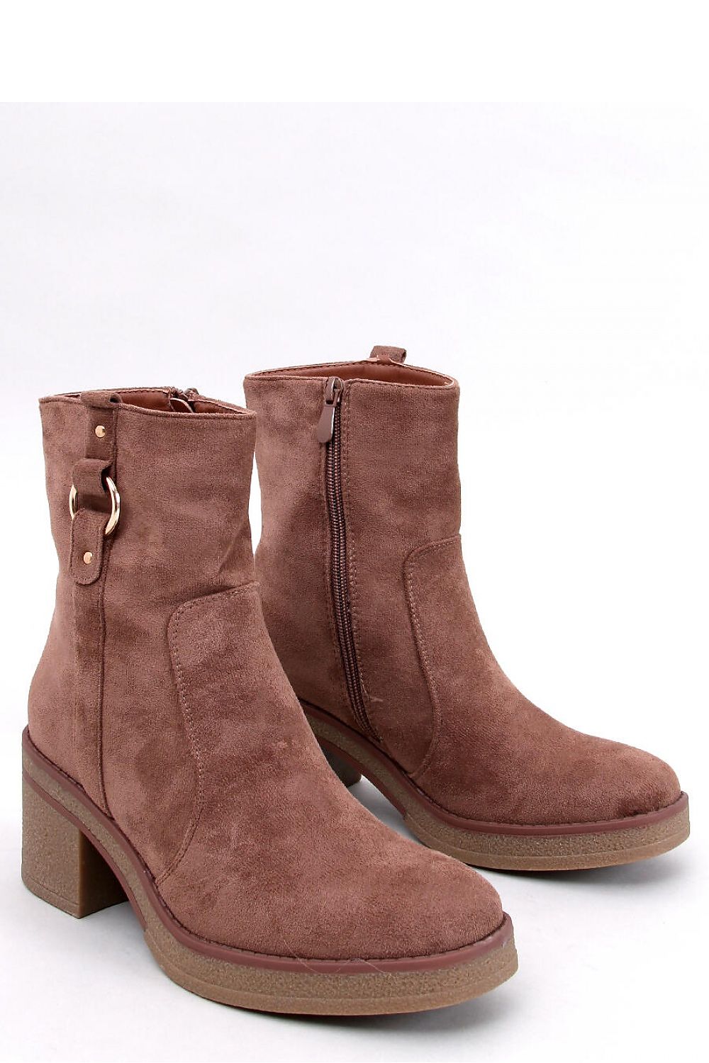 Elegant eco-suede heel boots by Inello featuring a luxurious 7 cm high heel and soft fur lining for ultimate comfort.