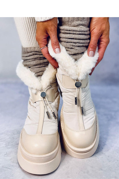 Elegant Inello Women's Platform Snow Boots with sumptuous fur details and high sole for ultimate comfort in cold weather.
