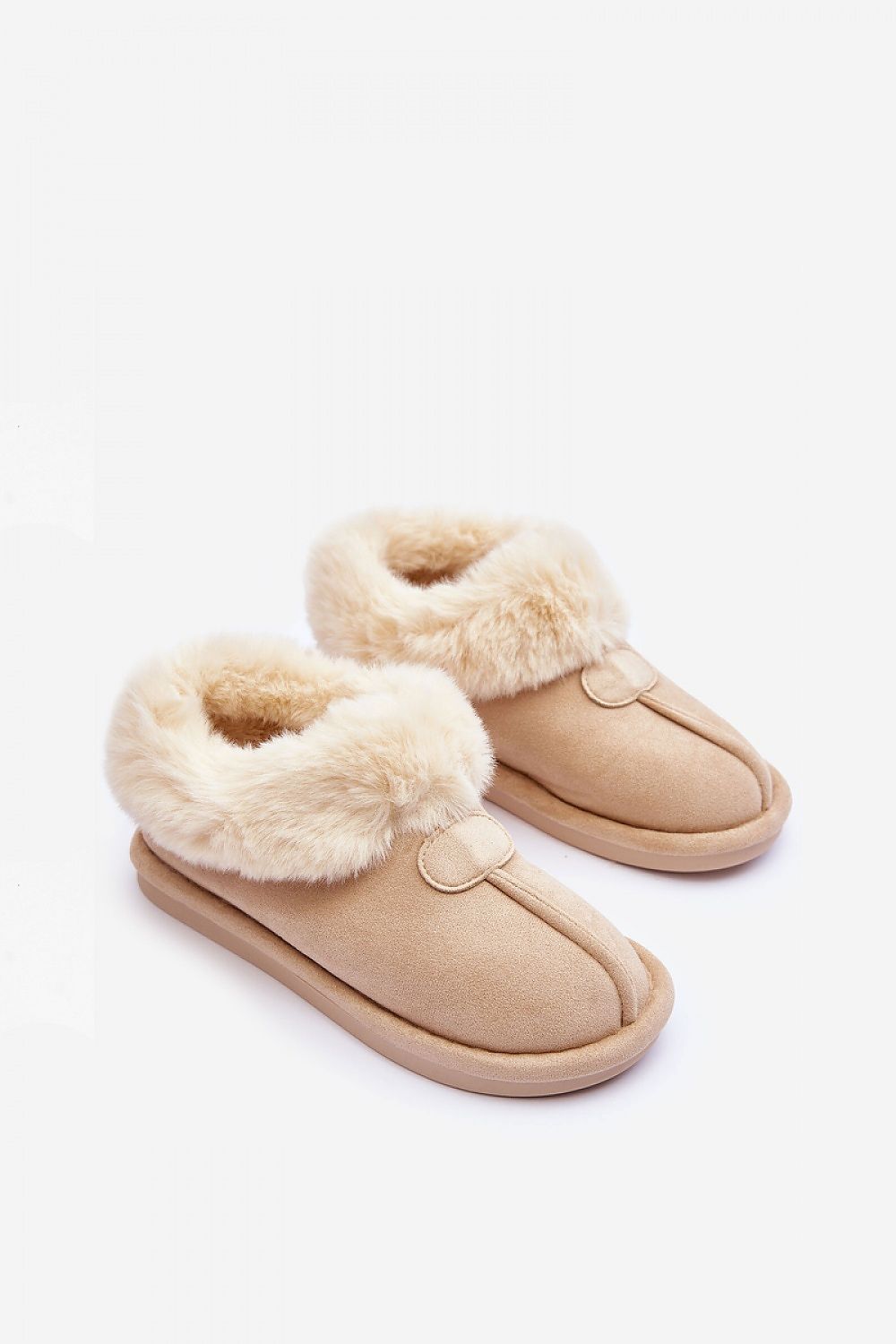 Stylish eco suede slippers by Step in Style, combining luxury and warmth with their plush fur interior for cosy home wear.