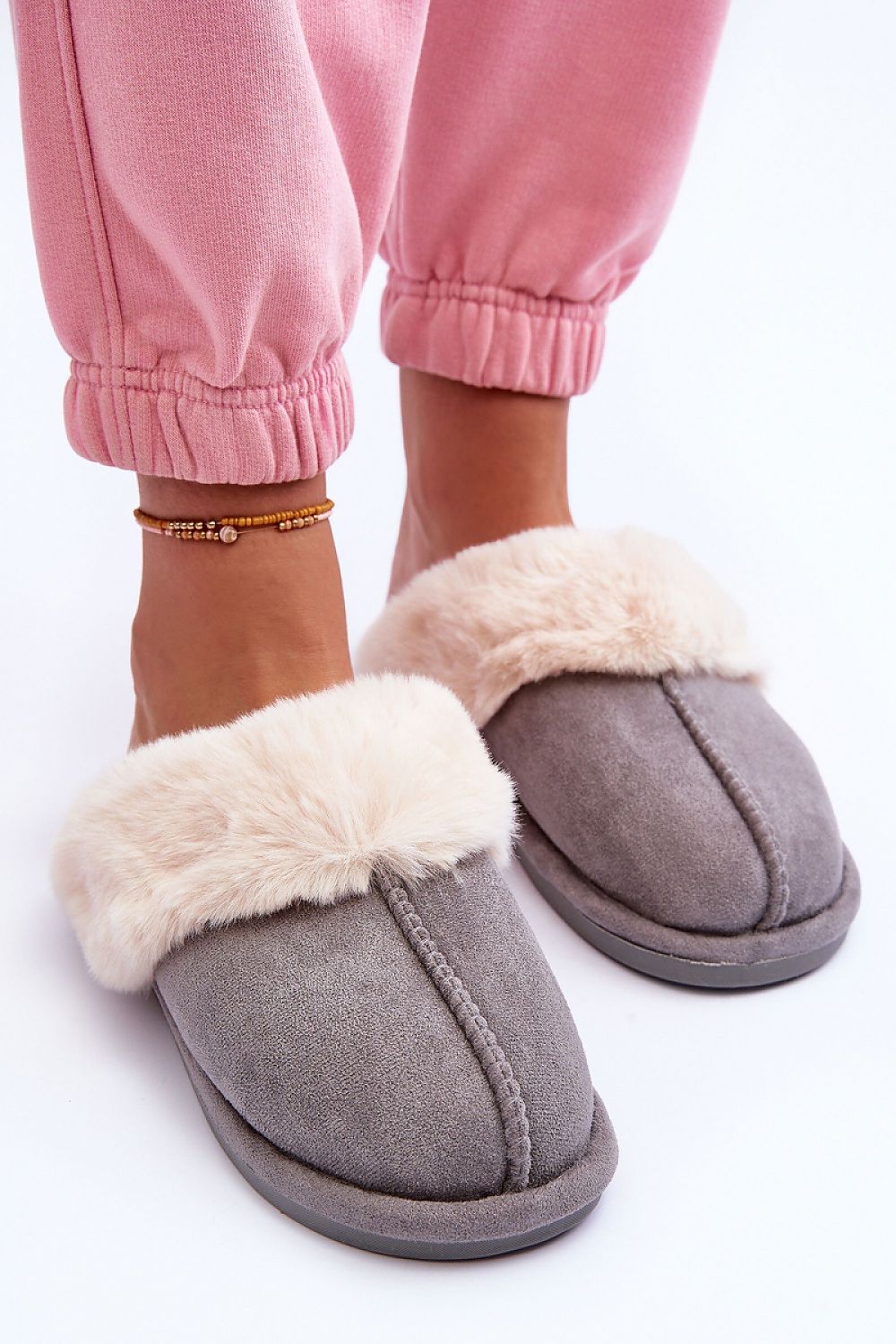 Luxury fabric slippers with soft artificial fur lining for ultimate comfort, available in stylish colours by Step in Style.