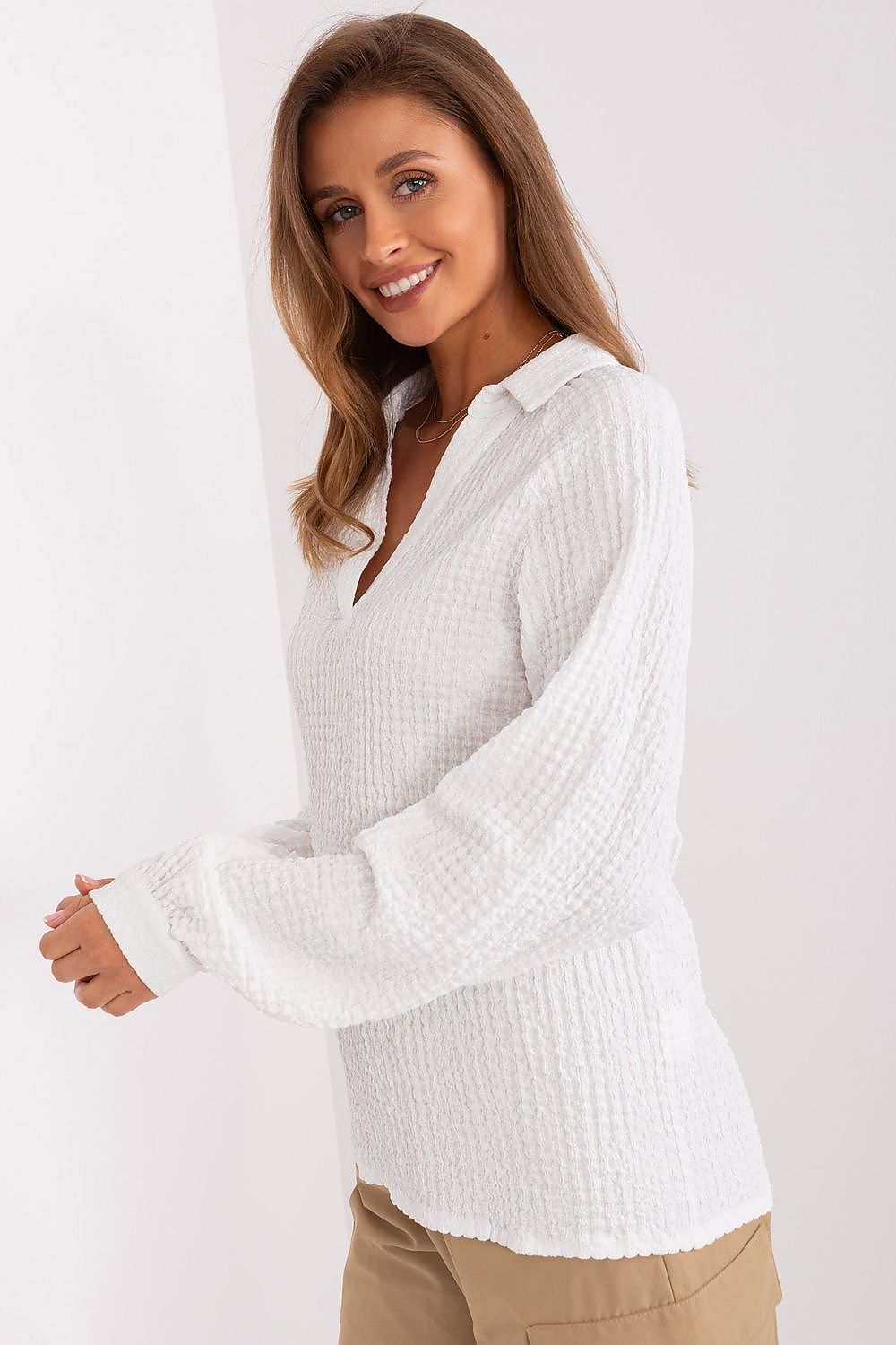 Elegant Lakerta Blouse on display, emphasising its flattering silhouette and breathable material, ideal for creating stylish ensembles with ease.