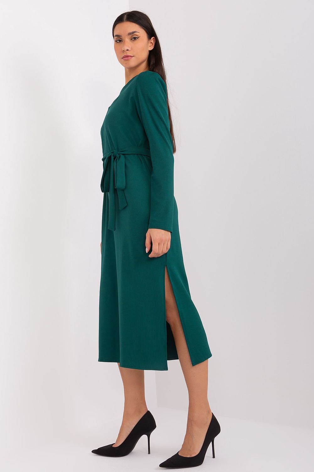 Elegant display of Lakerta Elegant Midi Dress on a mannequin, emphasising the luxurious cutout design and chic appeal.