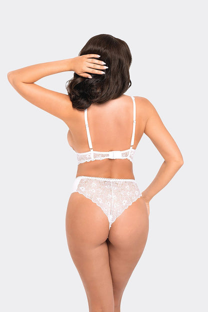 Chic and comfortable high-waisted black lace brief BBL 193 by Babell, crafted from soft cotton knit for everyday elegance.