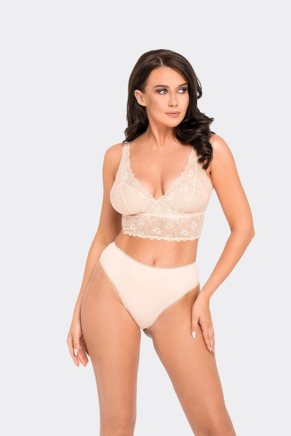 Stylish Brazilian cut black lace panties BBL 193 by Babell, featuring a flattering high-rise design that enhances curves with a touch of luxury.