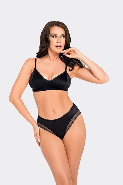 Luxurious Babell black microfiber panties featuring silky smooth texture and comfortable fit, available in sizes S to XL, ideal for elegant lingerie collections.
