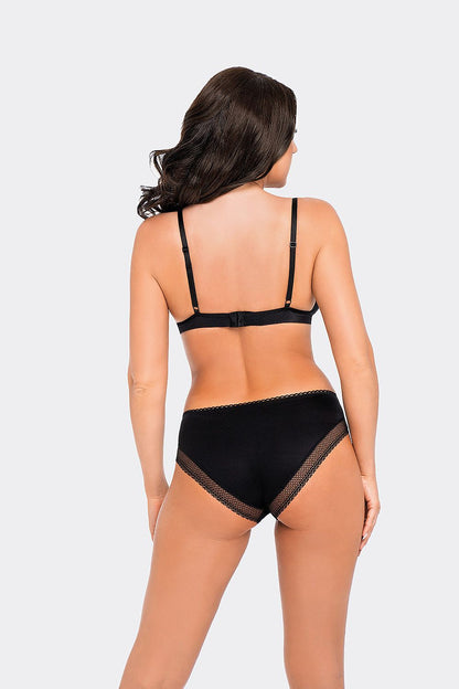 Luxurious black microfiber panties by Babell, featuring a silky smooth texture and comfortable fit, available in sizes S to XL for elegant lingerie styling.