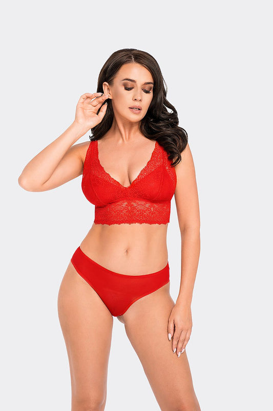 Luxurious Babell BBL 196 red tulle and lace panties showcasing elegance and comfort, designed for a sophisticated lingerie collection.