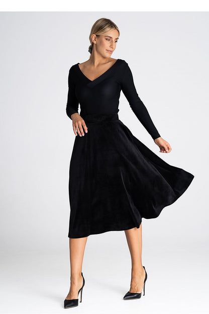 Flared midi skirt in luxurious polyester blend by Figl, ideal for tasteful fashion statements.