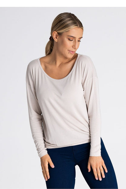 Figl Loose-Fit Blouse available in multiple sizes, tailored from premium fine fabric, designed for ultimate elegance.