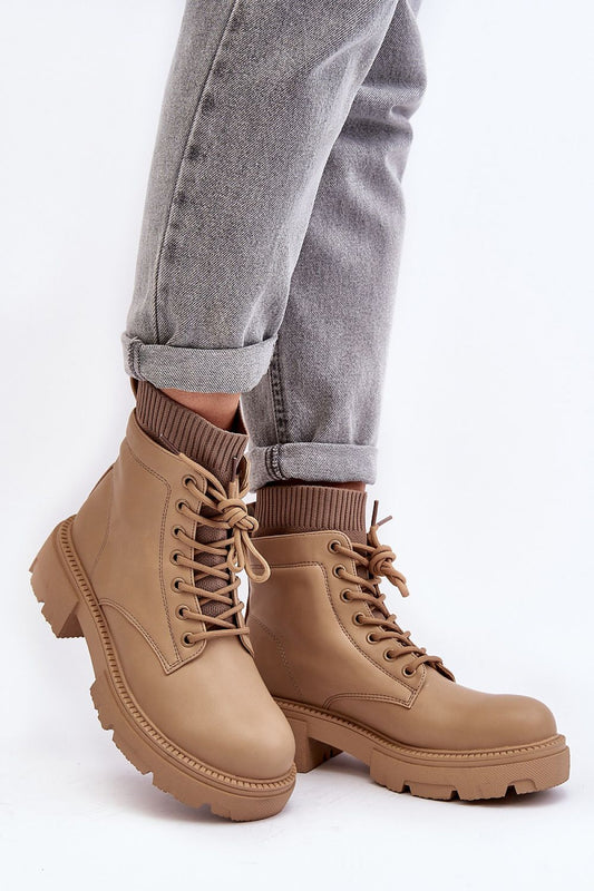 Women's eco leather trapper shoes by Step in Style, featuring a 5cm flat heel and 3cm platform, perfect for autumn-winter fashion.