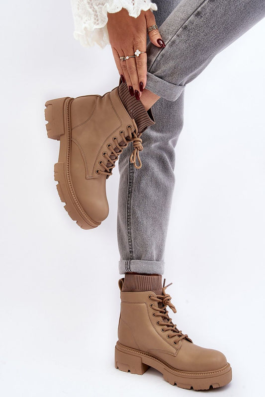 Stylish Women's Eco Leather Trapper Shoes with a 5cm flat heel and 3cm platform by Step in Style, perfect for autumn-winter elegance.