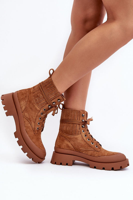 Elegant lace-up women's eco-suede trapper shoes with insulated lining from Step in Style, ideal for colder seasons.